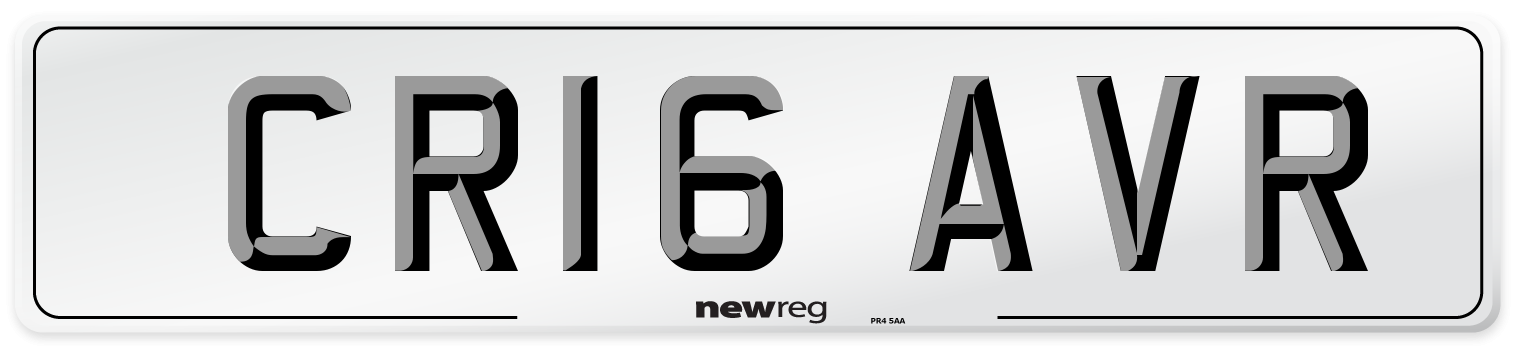CR16 AVR Number Plate from New Reg